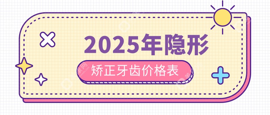 2025年隐形矫正牙齿价格表