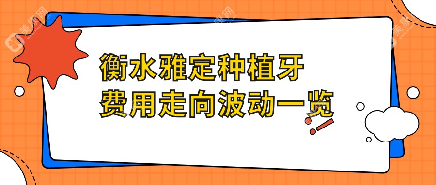 衡水雅定種植牙費用走向波動一覽