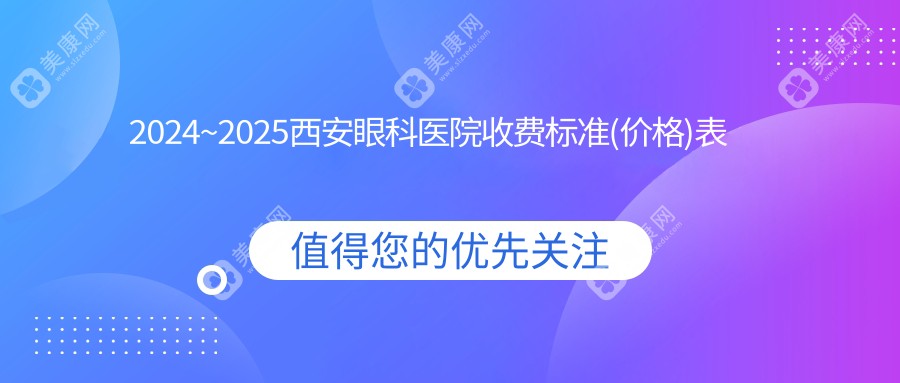 2024~2025西安眼科医院收费标准(价格)表