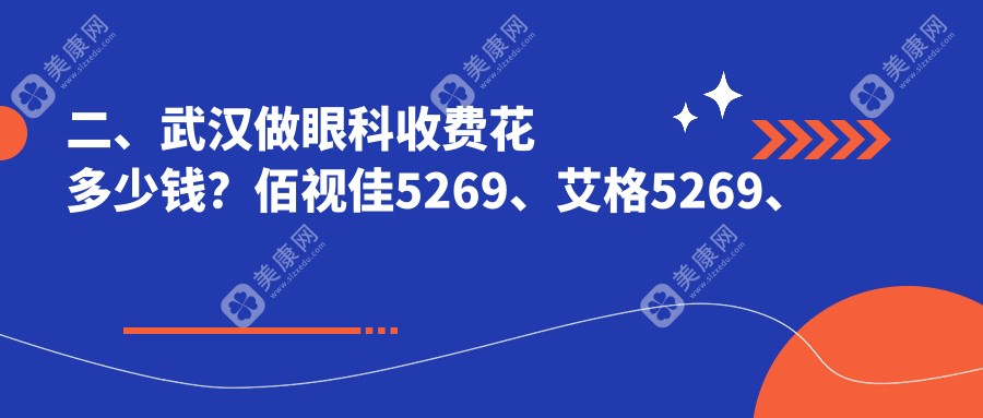 二、武汉做眼科收费花多少钱？佰视佳5269、艾格5269、悦瞳5680