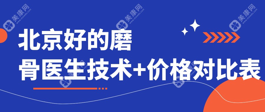 北京好的磨骨医生技术+价格对比表