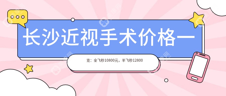 长沙近视手术价格一览：全飞秒10800元，半飞秒12800元，准分子仅需8800元起