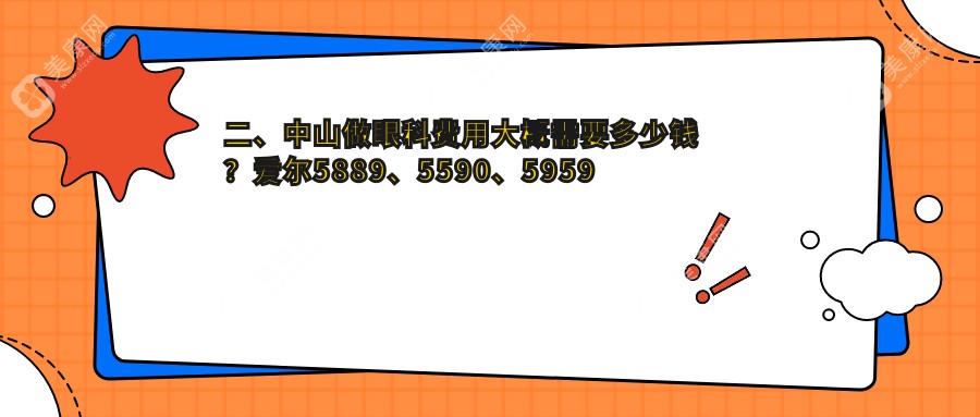 二、中山做眼科费用大概需要多少钱？爱尔5889、5590、5959