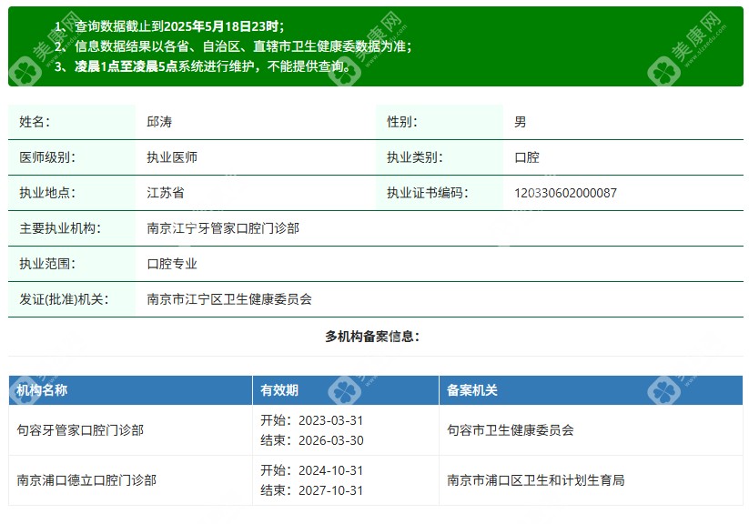 邱濤醫(yī)生資質(zhì)