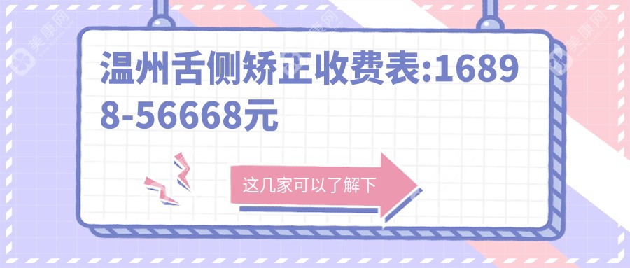 温州舌侧矫正收费表:16898-56668元