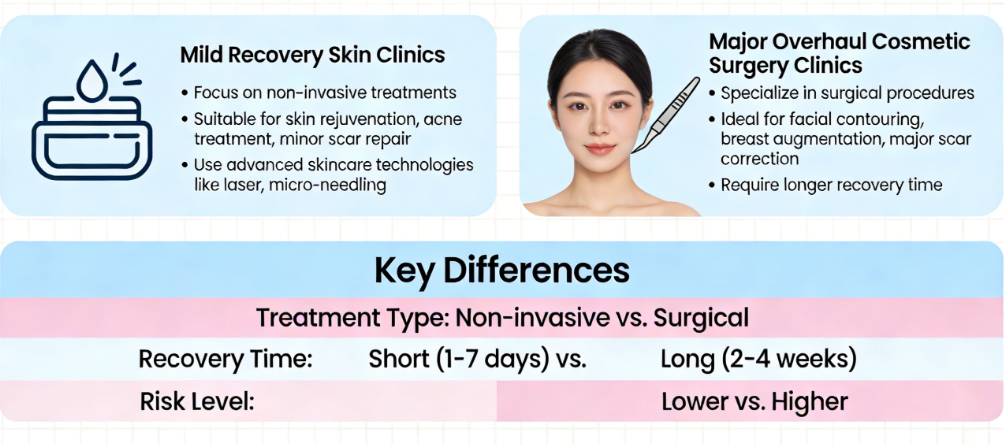 Klinik Kulit Korea vs Klinik Pembedahan Plastik: Mana Yang Lebih Baik? Klinik kulit untuk masa pemulihan yang singkat, pembedahan plastik untuk perubahan penampilan yang lebih drastik.插图3